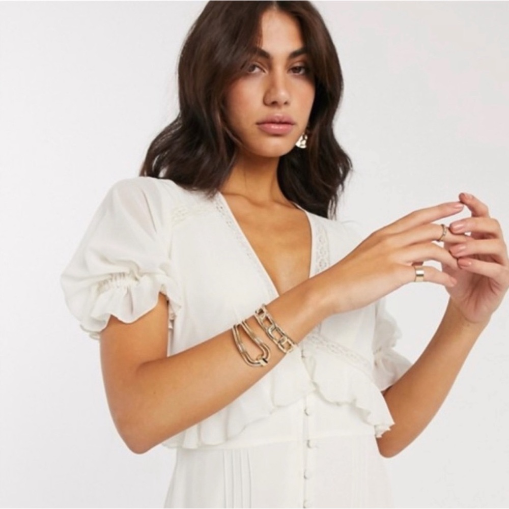 Asos Design | Button Through Lace Insert Tiered M… - image 4